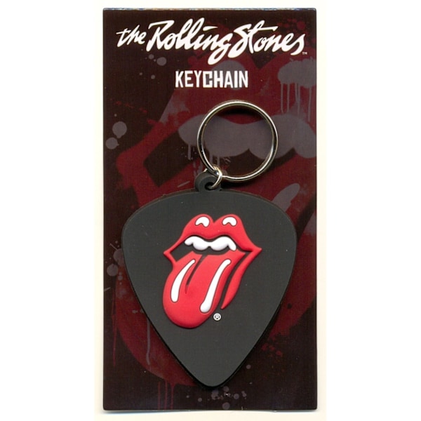 The Rolling Stones Plectrum Gummiring Nyckelring One Size Svart/Röd Black/Red One Size