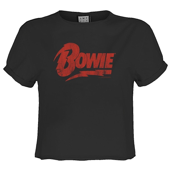 Amplified Womens/Ladies David Bowie Logo T-Shirt XS Charcoal/Re Charcoal/Red XS