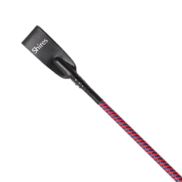 Shires Threaded Läder Häst Ridning Piskan 21in Marin/Röd Navy/Red 21in