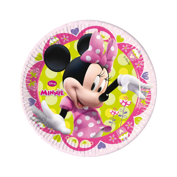 Disney Glory Day-papper Minnie Mouse engångstallrikar (förpackning med Pink/Green One Size
