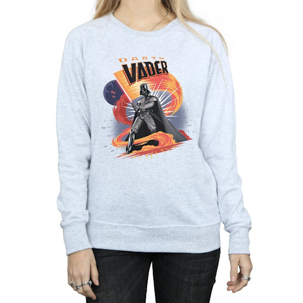 Star Wars Womens/Ladies Darth Vader Swirling Fury Sweatshirt XX Heather Grey XXL