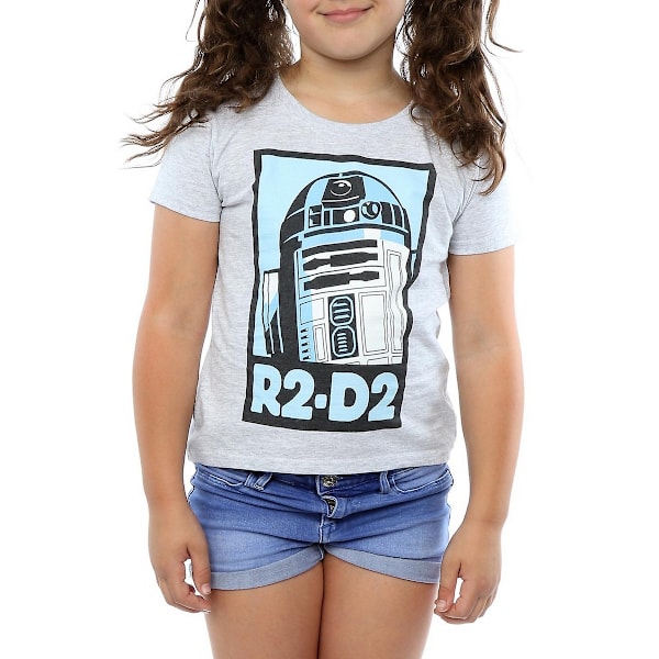 Star Wars Barn/Barn R2-D2 Poster Heather T-shirt 9-11 år Heather Grey 9-11 Years