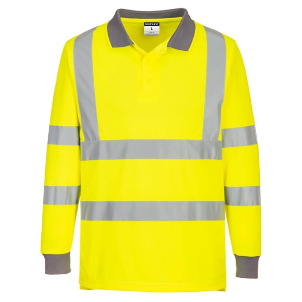 Portwest Unisex Långärmad Pikétröja för Vuxna (6-pack) L Gul Yellow L