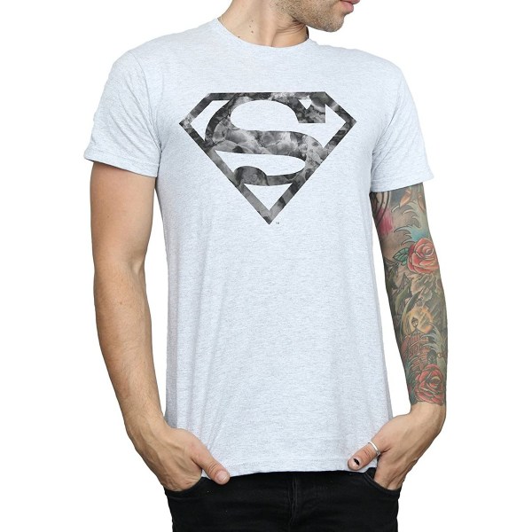 Superman Herr Marble Logo T-Shirt XL Sports Grey Sports Grey XL