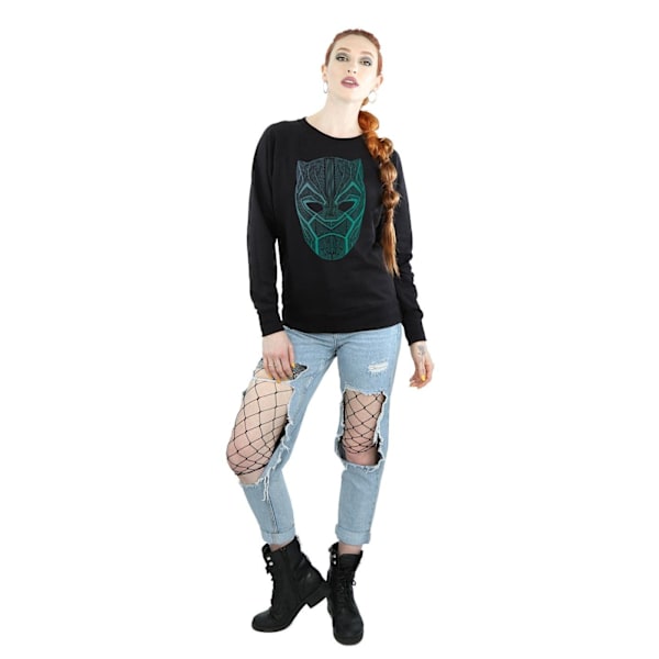 Marvel Dam/Kvinnor Black Panther Tribal Mask Sweatshirt S Bla Black S