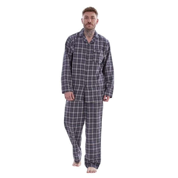 Keanu Rutig Borstad Lång Pyjamas Set Herr S Grå Grey S