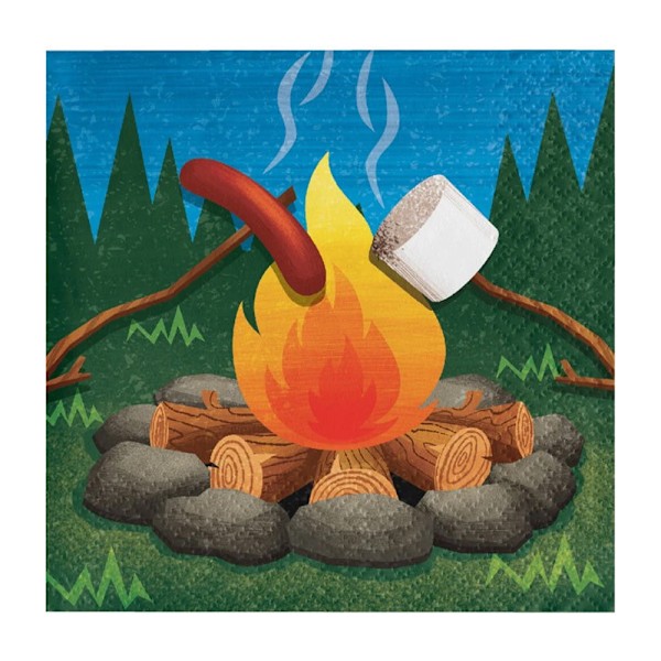 Kreativa fest Camp Out engångsservetter i papper (16-pack) O Multicoloured One Size