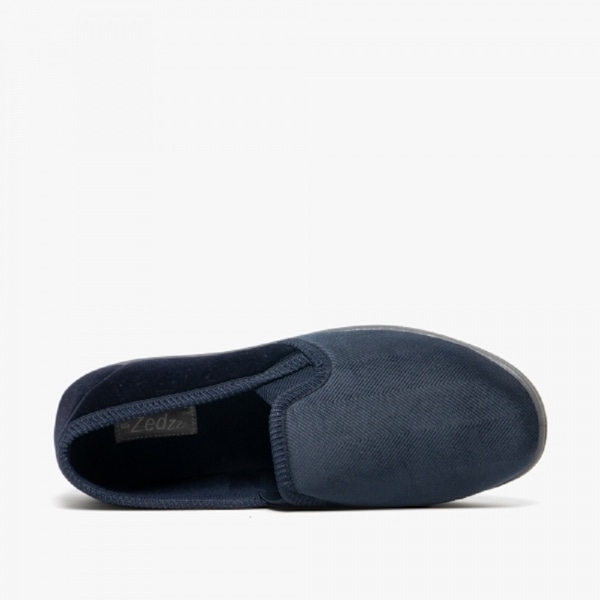 Zedzzz herr Lewis randiga tofflor med dubbla kilar 8 UK marinblå/grå Navy Blue/Grey 8 UK