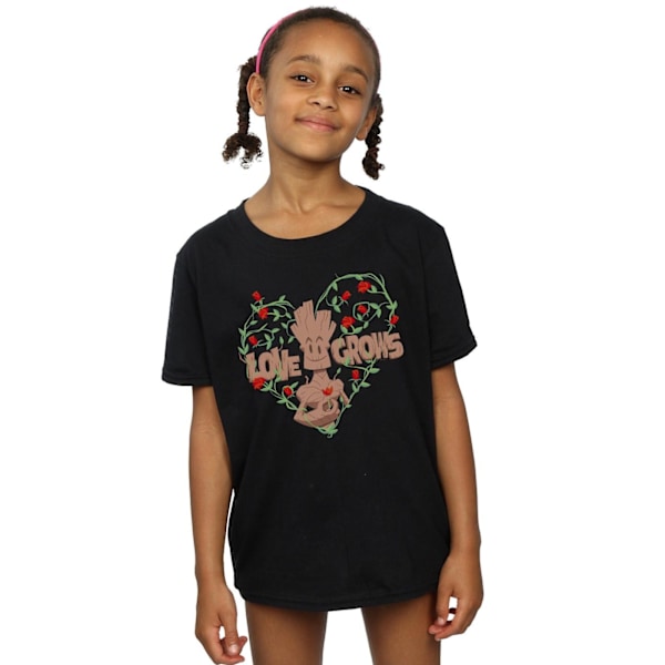 Marvel Girls Groot Love Grows Bomull T-shirt 5-6 år Svart Black 5-6 Years