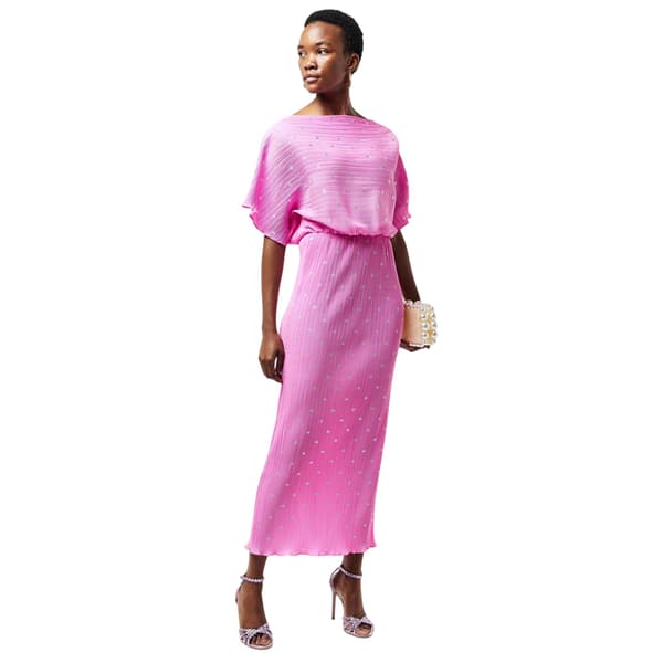 Never Fully Dressed Dam Off Shoulder Maxiklänning XS Rosa Pink XS