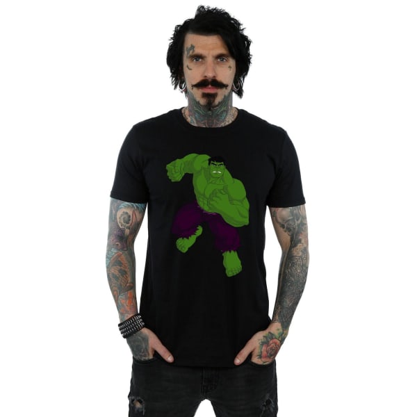 Marvel Mens Hulk Pose T-shirt M Svart Black M