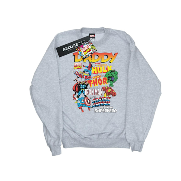 Marvel Boys Our Dad Superhero Sweatshirt 7-8 år Sports Grey Sports Grey 7-8 Years