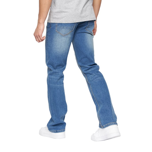 Crosshatch Herr Winsbury Bootcut Jeans 30R Sten Tvättad Stone Wash 30R