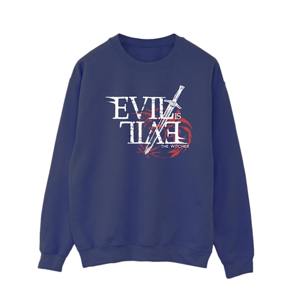 Netflix The Witcher Evil Is Evil Sweatshirt L Marinblå Navy Blue L