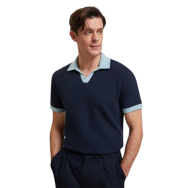 Ted Baker Herr Våfflad Kortärmad Pikétröja S Marinblå Navy S