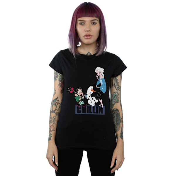 Disney Dam/Kvinnor Wreck It Ralph Elsa Och Vanellope Bomull T-shirt Black S