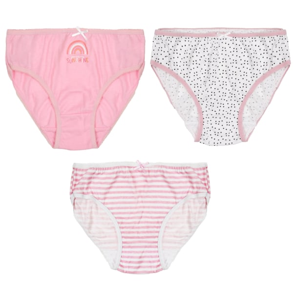 Tom Franks Kids Girls Rainbow Print Briefs (3-pack) 5-6 år Pink/White 5-6 Years