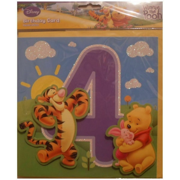 Winnie the Pooh 4:e födelsedagskort En storlek Flerfärgad Multicoloured One Size