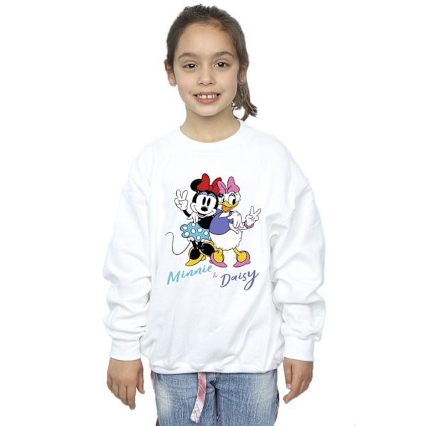 Disney Flickor Minnie Mouse Och Daisy Sweatshirt 5-6 År Vit White 5-6 Years