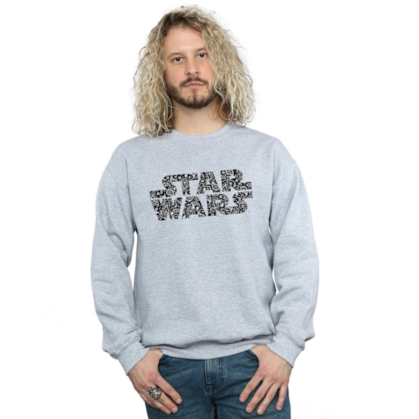 Star Wars Paisley Logo Sweatshirt XL Sports Grey för män Sports Grey XL
