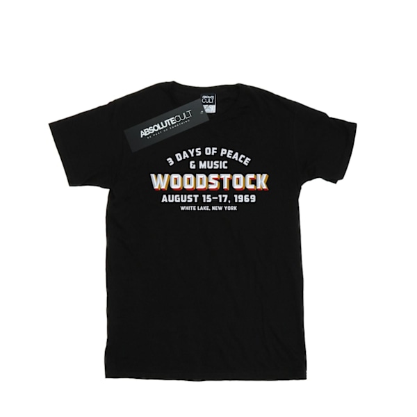 Woodstock Mens Varsity 1969 T-Shirt XXL Svart Black XXL