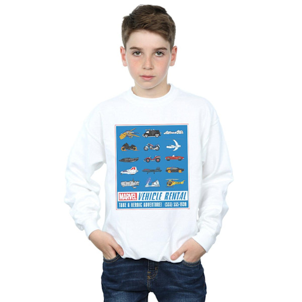 Marvel Boys Vehicle Rentals Färg Sweatshirt 12-13 År Vit White 12-13 Years