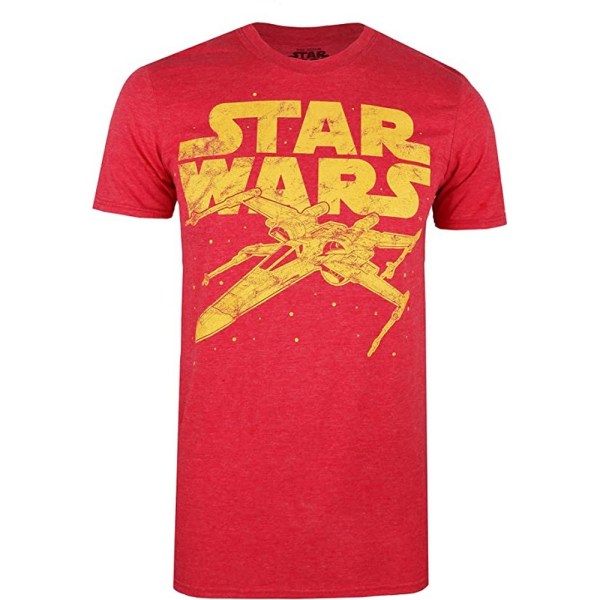 Star Wars Herr X-Wing Heather Logotyp T-shirt M Röd/Gul Red/Yellow M