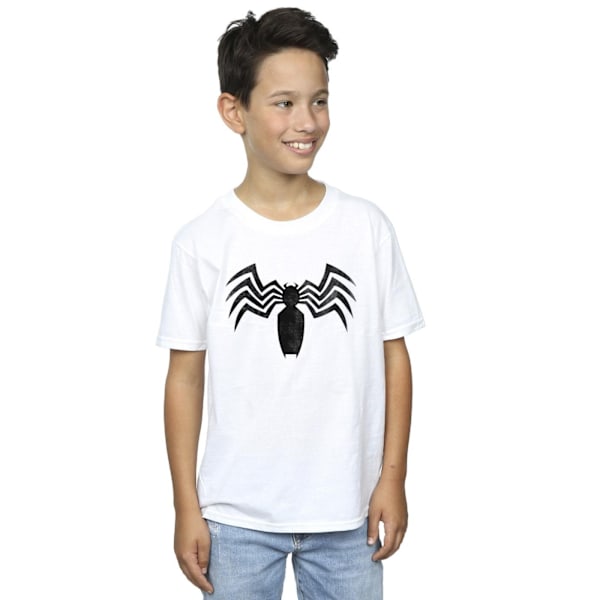 Marvel Boys Venom Spider Logo Emblem T-Shirt 5-6 år Vit White 5-6 Years