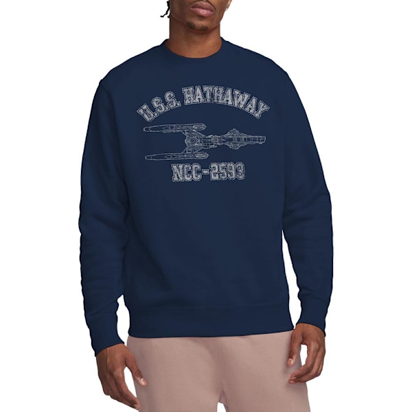Star Trek Unisex Vuxen Hathaway Träningssweatshirt L Marinblå Navy L