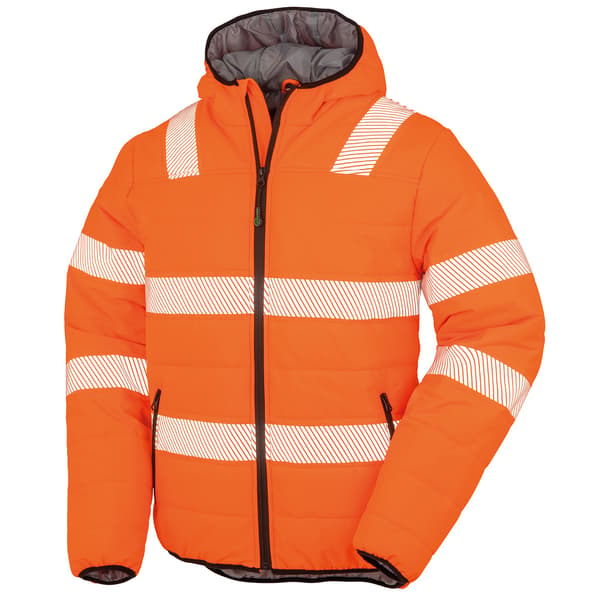 Result Genuine Recycled Herr Ripstop Vadderad Jacka M Fluorescen Fluorescent Orange M
