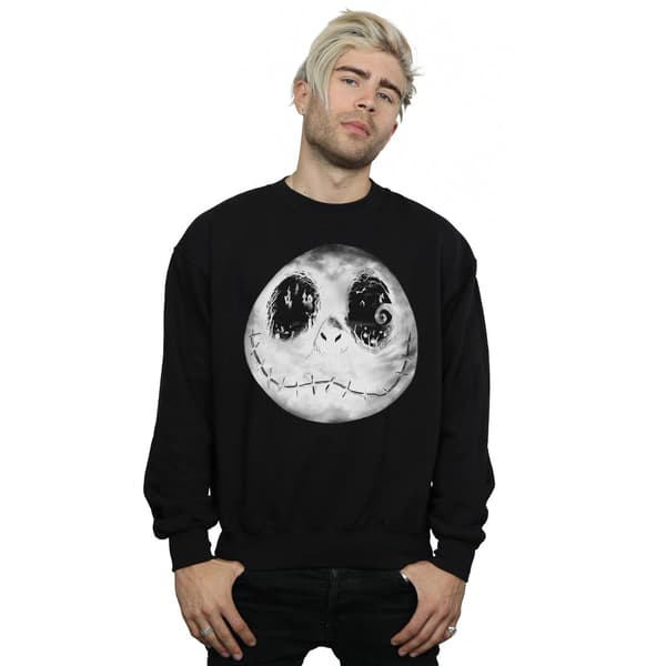Disney Herr Nightmare Before Christmas Jack Moon Face Sweatshirt Black L