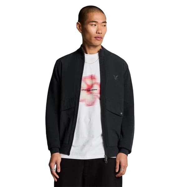 Lyle & Scott Herr Milano Stickad Hybridjacka S Blå Blue S