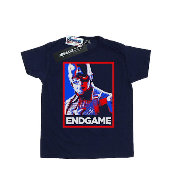 Marvel Mens Avengers Endgame Captain America Poster T-Shirt XXL Navy Blue XXL