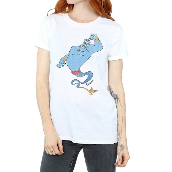 Aladdin Dam/Damer Classic Genie Bomull Boyfriend T-Shirt 3X White 3XL