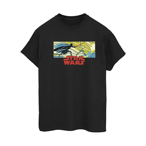 Star Wars Dam/Damer Comic Strip Luke Och Vader Bomull Pojkvän T-shirt Black S