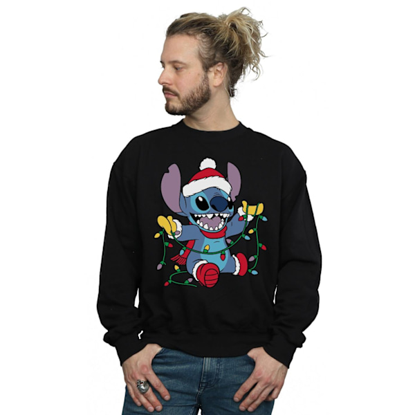 Disney Herr Lilo And Stitch Julbelysning Sweatshirt M Svart Black M