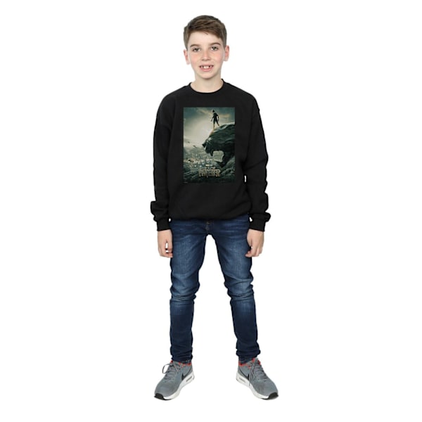 Marvel Boys Black Panther Poster Sweatshirt 7-8 år Svart Black 7-8 Years