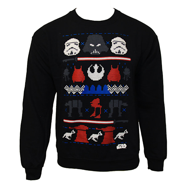 Star Wars Herr Dark Side Fair Isle Jultröja 2XL Blå Blue 2XL