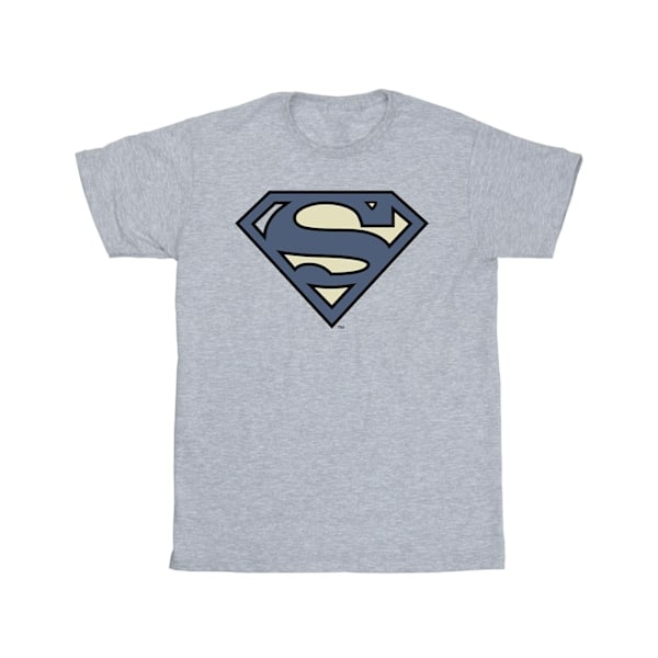 DC Comics Girls Superman Indigo Blue Logo Bomull T-shirt 7-8 år Sports Grey 7-8 Years