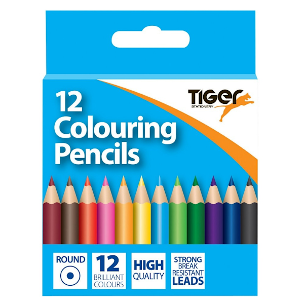 Tiger Stationery Halvlånga Färgpennor (Förpackning om 12) En S Multicoloured One Size