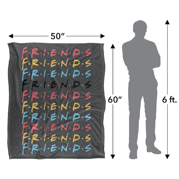 Friends Stacked Logo Filt En Storlek Flerfärgad Multicoloured One Size