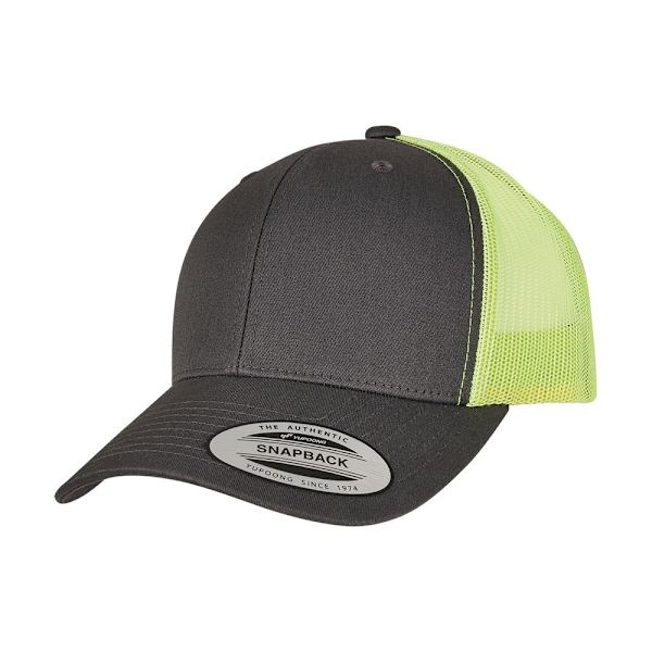 Flexfit Unisex Retro Tvåfärgad Trucker Cap En Storlek Charco Charcoal/Neon Green One Size