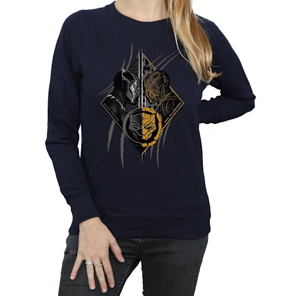 Marvel Dam/Kvinnor Black Panther Vs Killmonger Sweatshirt S N Navy Blue S