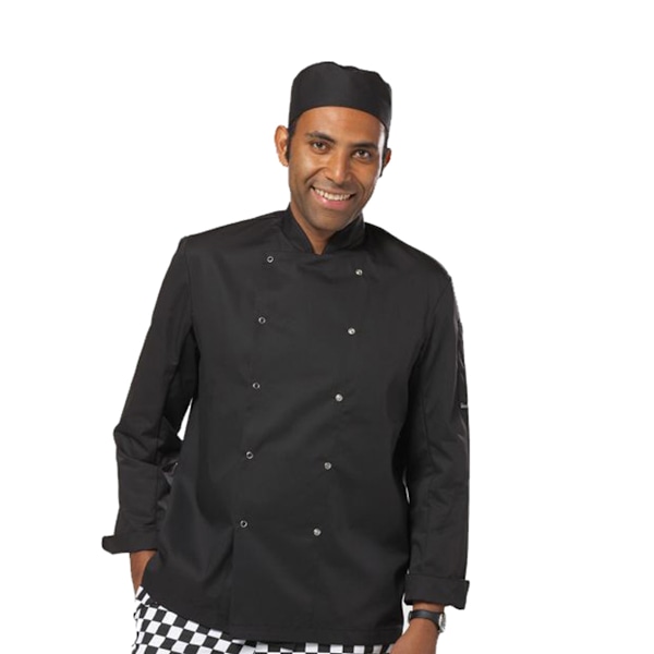 Dennys Herr Economy Långärmad Kockjacka / Kockkläder (2-pack) Black XL
