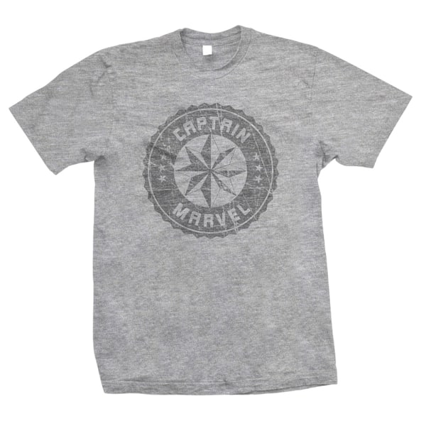 Captain Marvel Unisex Vuxen Cirkel T-shirt XL Grå Grey XL
