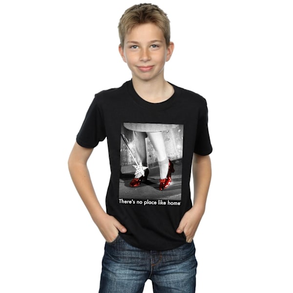 Trollkarlen från Oz Pojkar Rubin Tofflor Foto T-Shirt 9-11 År Svart Black 9-11 Years