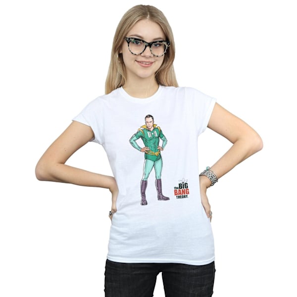 The Big Bang Theory Dam/Kvinnor Sheldon Superhjälte Bomull T-shirt White S