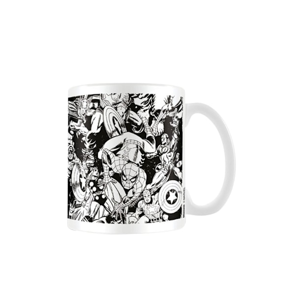 Marvel-karaktärer Mugg En Storlek Vit/Svart White/Black One Size