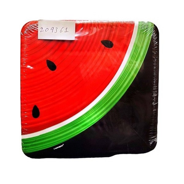 Unika festtallrikar för festpapper vattenmelon (paket med 10) One Siz Red/Black/Green One Size