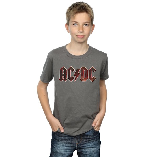 AC/DC Pojkar Logotyp Raw Distressed T-Shirt 9-11 År Kolgrå Charcoal 9-11 Years